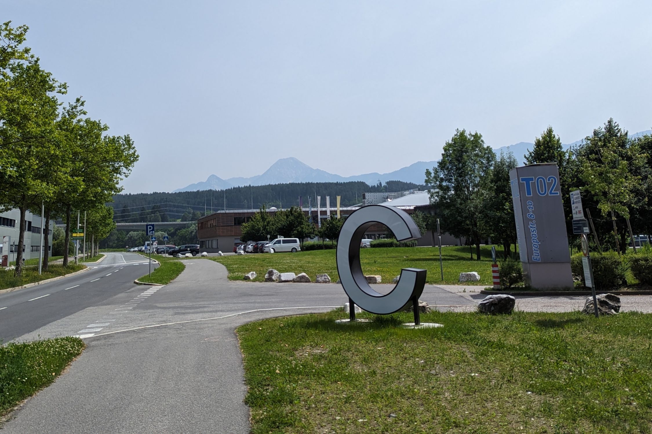 Big letter for the new visitor guiding system in the Technology Park Villach