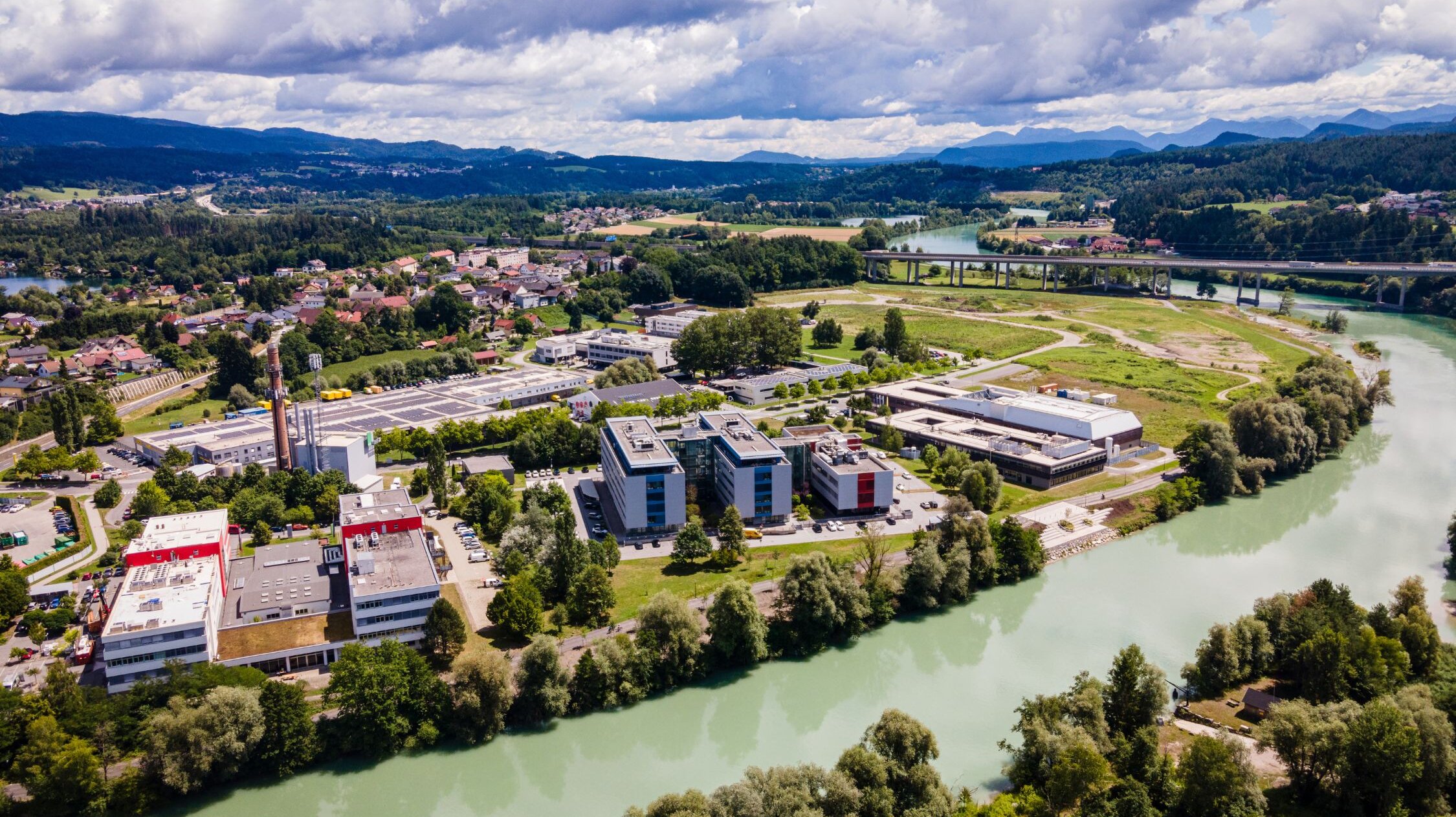 Drone shot tpv Technologypark Villach